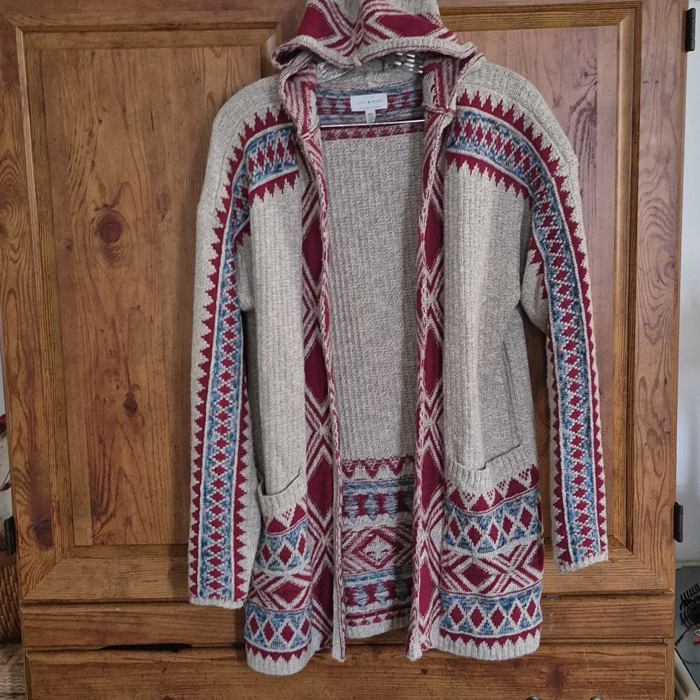 Lucky Brand Hooded Cardigan Sweater Medium